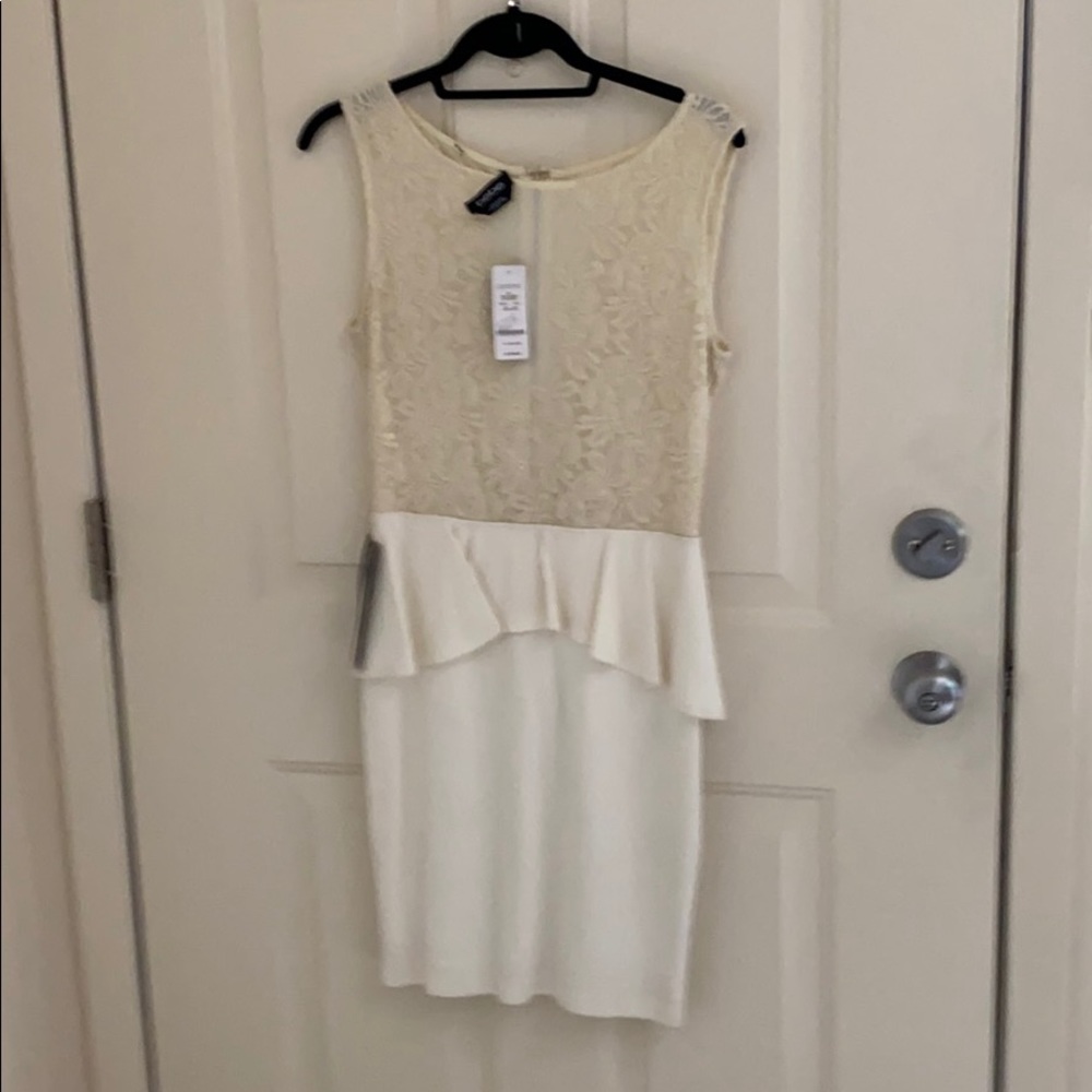 Bebe peplum mesh dress